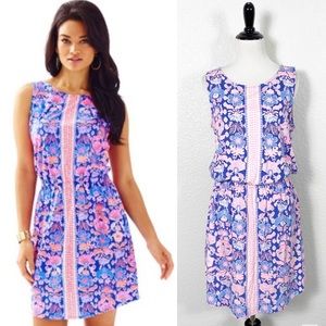 Lilly Pulitzer Womens Windward Sleeveless Dress in Iris Blue Print Size Medium